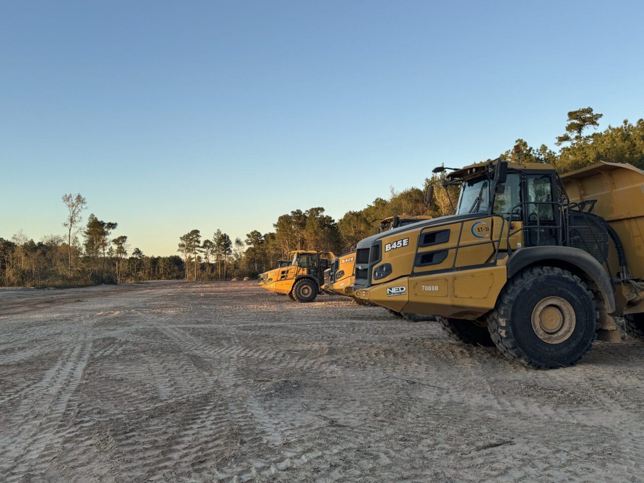 machines on site at Two Step Farm